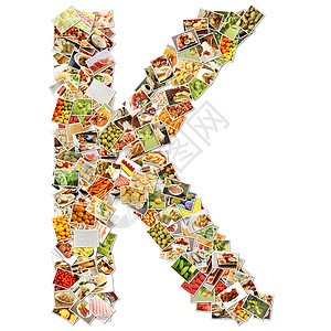 来信K元素剪辑饮食食品食物商业编队字母白色设计背景图片