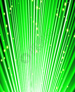 光束射线恒星正坠落于绿色射线的背景白色星星空气小路聚光灯插图薄片魔法光束照明插画