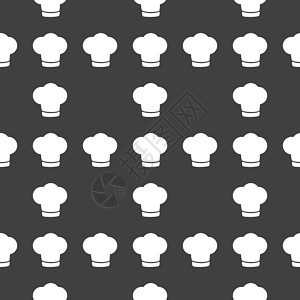 厨师帽图标厨师帽网络图标 平板设计 无缝灰色模式衣服餐厅炊具食物服装白色面包工作棉布美食背景