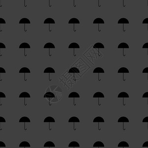 伞状网络图标 平面设计 无缝灰色模式黑色下雨气象背景图片