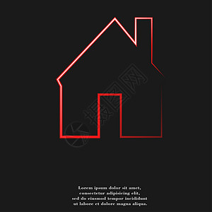 家 平坦的现代网络按钮和您文本的空间小屋住宅手势房子房地产背景图片