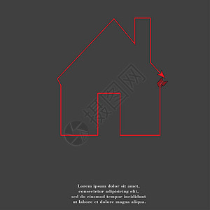 家 平坦的现代网络按钮和您文本的空间小屋房地产手势住宅房子背景图片