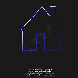 家 平坦的现代网络按钮和您文本的空间房地产小屋手势房子住宅背景图片