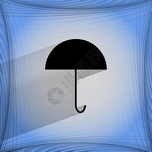 伞状 在平面几何抽象背景上的平坦现代网络按钮黑色气象下雨背景图片