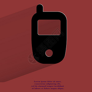 手机 平坦的现代网络按钮 长阴影和文字的空间细胞收藏技术讲话电子说话黑色插图背景图片