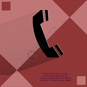 电话 在平面几何抽象背景上简单现代网络设计音乐阴影插图创造力作品背景图片
