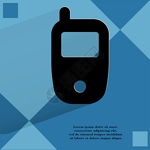 移动电话 在平坦几何抽象背景上简单现代化的网络设计讲话技术说话插图电子黑色收藏按钮细胞手机背景图片