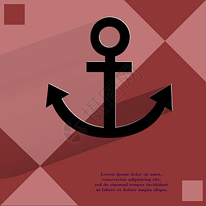 Anchor 在平坦几何抽象背景上优化现代网络设计海洋航海白色黑与白黑色金属插图古董安全背景图片