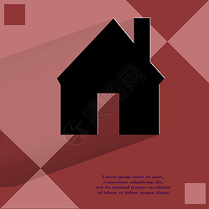 以平坦几何抽象背景为主的简单现代网络设计住宅房地产商业房子小屋手势背景图片