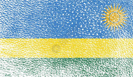 卢旺达的旗帜和旧纹理国家艺术品绘画白色横幅标签旅行国籍政治概念背景图片