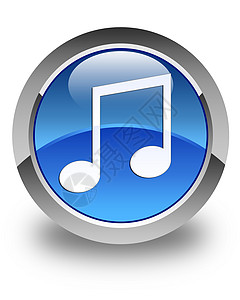 音乐图标光滑蓝色圆环按钮娱乐白色玻璃状音乐播放器网络插图曲线歌曲阴影立体声背景图片