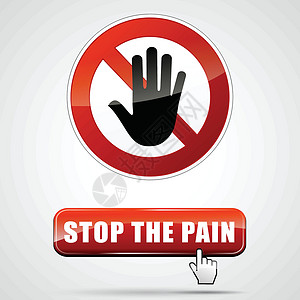太多止止疼痛概念药物按钮危险治疗网络交通插图安全红色设计图片