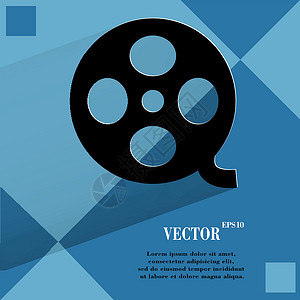 电影图标 以几何抽象背景为单位的现代设计屏幕黑色娱乐网络插图剧院幻灯片摄影视频卷轴背景图片