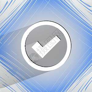 复选标记 平坦几何抽象背景上的简单现代网络设计协议按钮测试玻璃解决方案清单插图盒子白色背景图片