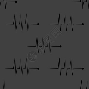 无缝循环心律网络图标 平板设计 无缝灰色模式测试小册子韵律图表诊所音乐循环创造力心脏病学医疗设计图片