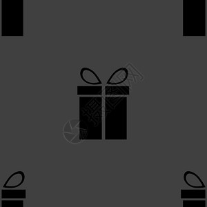 礼品网站图标 平板设计 无缝灰色图案白色界面互联网网络购物插图礼物背景图片