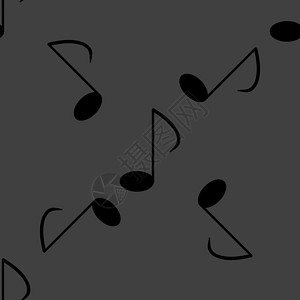 音乐元素表示网络图标 平面设计 无缝灰色模式笔记流行音乐概念插图岩石收藏圆形创造力作品体积背景图片