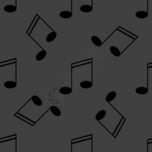 音乐元素表示网络图标 平面设计 无缝灰色模式流行音乐体积作品创造力收藏岩石概念笔记插图圆形背景图片
