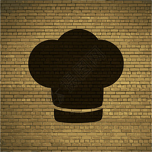 主厨帽 烹饪 平坦的现代网络按钮和文本空间棉布插图美食工作食物职业服装戏服厨师帽子背景图片