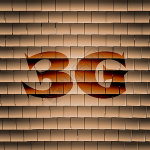 3G 图标符号 使用长阴影和文字空间的平坦现代网络设计 矢量邮票令牌框架数据插图电话互联网标准标签质量背景图片