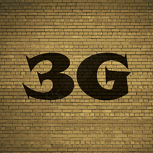 3G 图标符号 使用长阴影和文字空间的平坦现代网络设计 矢量技术插图标准邮票互联网电话数据徽章质量框架背景图片