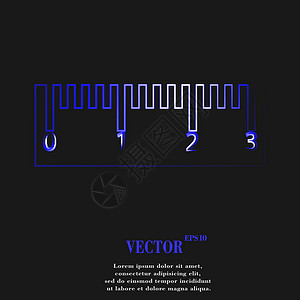 标尺图标符号 Flat 现代网络设计 有长阴影和文字空间 矢量绘画学校邮票海豹令牌按钮数学质量直尺教育背景图片