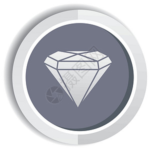 钻石珠宝网络按钮收藏图标水晶插图奢华白色网页宝石背景图片