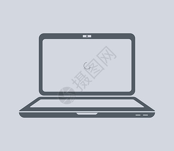 笔记本电脑图标办公室正方形屏幕笔记监视器桌面插图展示网络互联网背景图片