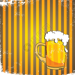 冷啤酒啤酒厂口渴插图酒吧酒精草稿背景图片
