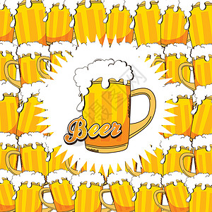 冷啤酒酒精酒吧草稿插图口渴啤酒厂背景图片