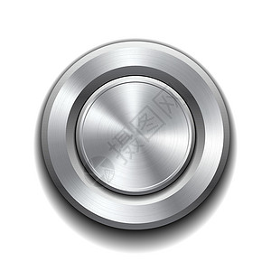 铝模现实的金属按钮界面插图圆圈力量加工旋转互联网控制板锥体技术插画