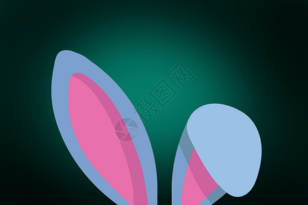 复活兔子耳朵的复合图像计算机绿色黑色绘图插图背景图片