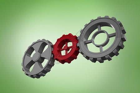 齿轮和轮轮复合图像插图机械绘图机器车轮绿色计算机背景图片