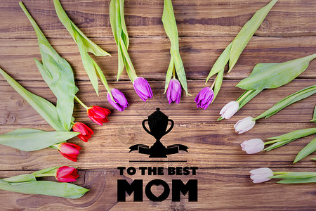 母亲节贺礼日综合形象桌子植物横幅妈妈花瓣滚动背景图片
