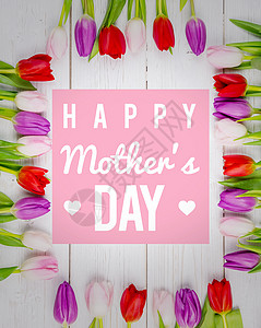母亲节贺礼日综合形象桌子植物花瓣粉色背景图片