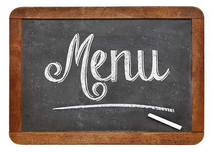 菜单黑板符号餐厅白色粉笔服务背景图片