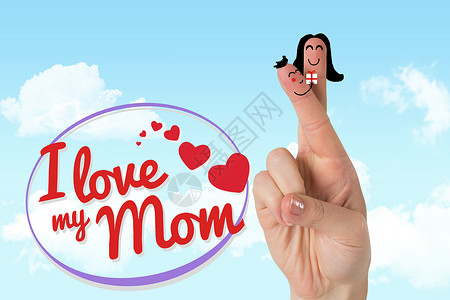 妈妈我爱你毛笔字手指作为一对夫妇的复合形象感情妈妈夫妻团结双手背景