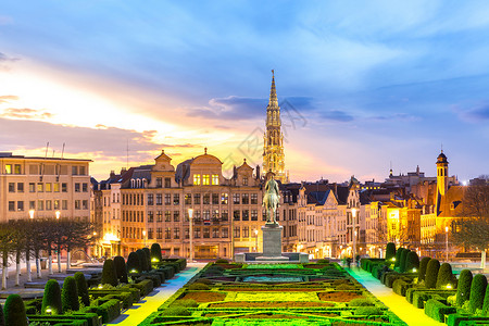 比利时布鲁塞尔市风城经济市中心旅行天际鸟瞰图外表首都正方形大街旅游背景