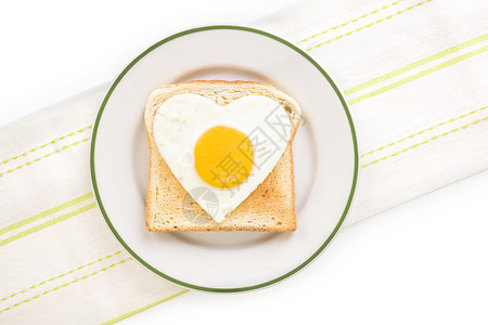 心形煎蛋面包我喜欢吃早餐背景
