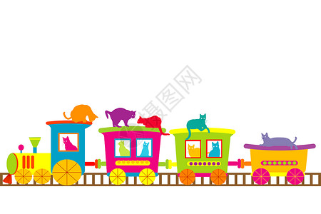猫的火车背景图片