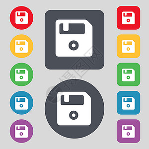 苹果12promax窗口图标符号 一组有12色按钮 平坦设计 矢量设计图片