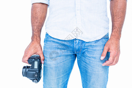 一个拿着照相机的男人摄影师男性照片相机背景图片