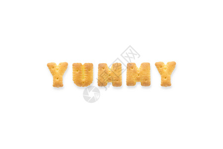 字母词 YUMMY 字母饼干饼干背景图片
