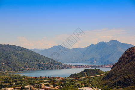 马吉奥雷湖全景假期风景高清图片