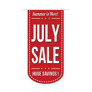 7月销售横幅设计季节商业促销市场零售广告储蓄烙印橡皮墨水背景图片