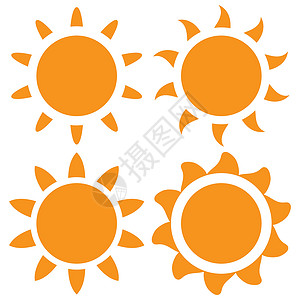 橙色太阳矢量背景图片