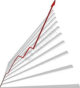 红色曲线图示 矢量插图背景图片