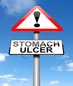 胃溃疡概念警告插图肠胃溃疡背景图片