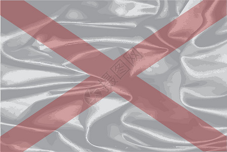 丝绸带子阿拉巴马州丝绸旗艺术品绘画旗帜插图插画