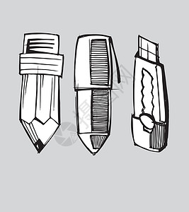 笔笔和切割刀插画
